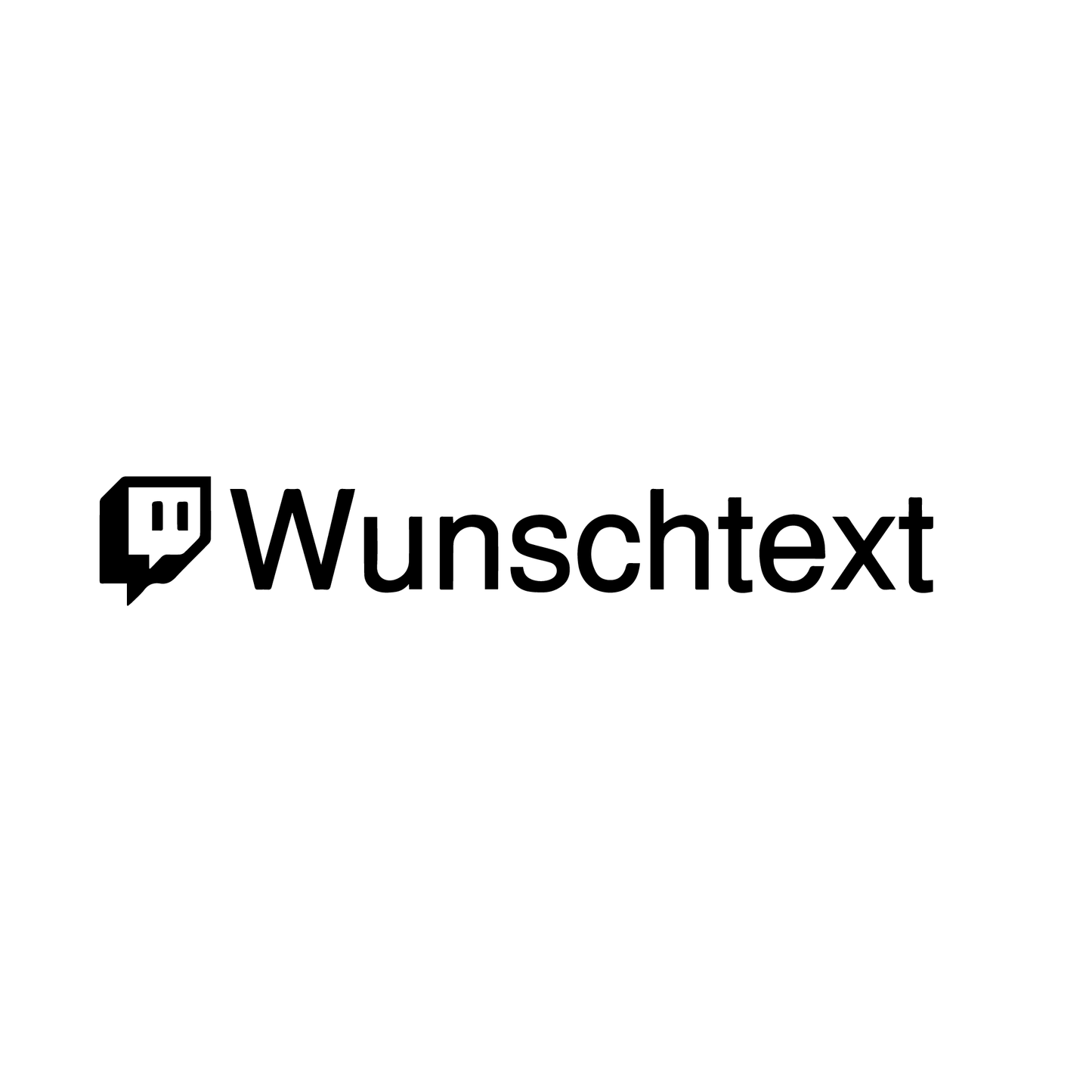 Aufkleber mit dem Twitch Logo mit Wunschtext