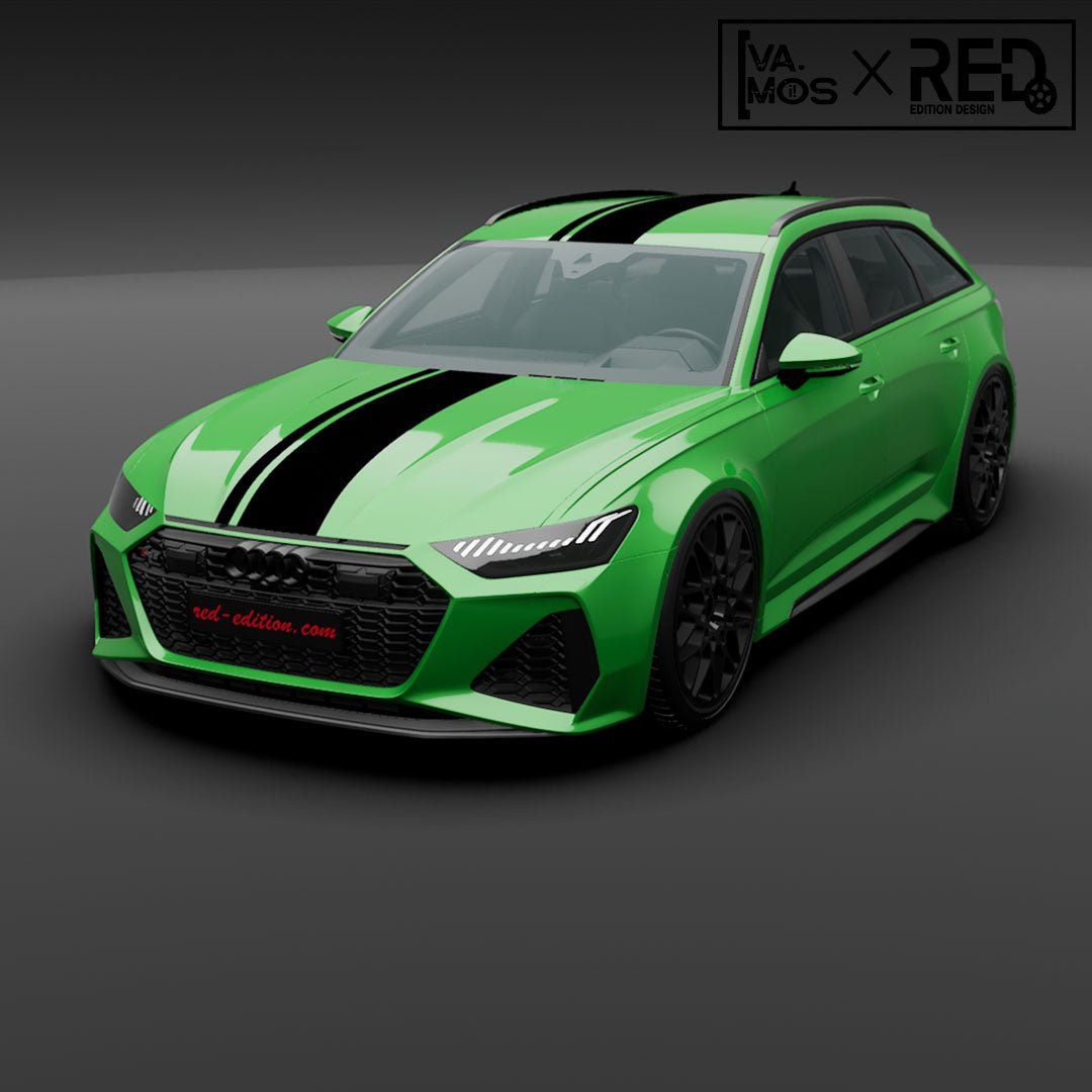 Single Rennstreifen mit Sideline - Red-Edition Design