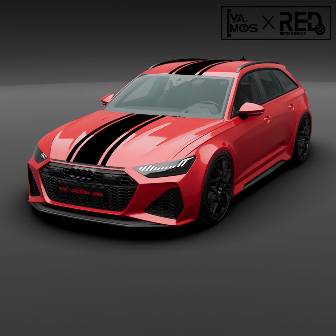 Single Rennstreifen mit Sidelines - Red-Edition Design