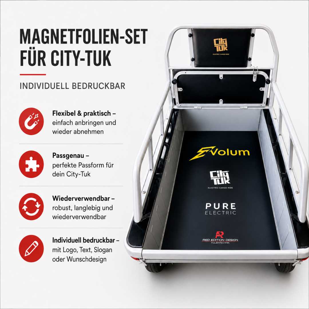 Magnetfolien-Set für City-Tuk mit individuellem Druck