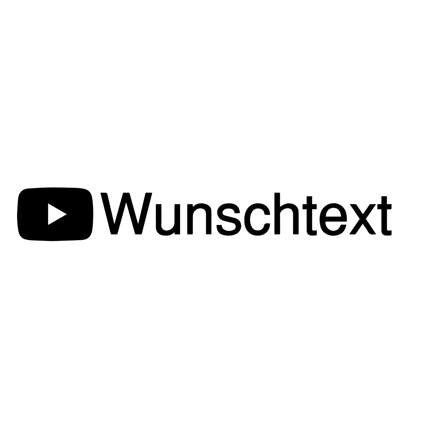 Aufkleber mit dem Youtube Logo mit Wunschtext