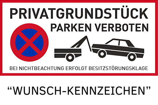 Parkplatzschild aus Aluminium