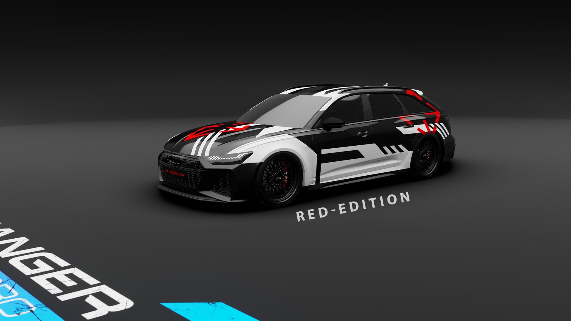 Video laden: Schwarzer Audi RS6 mit einem Design der Firma Red-Edition Design