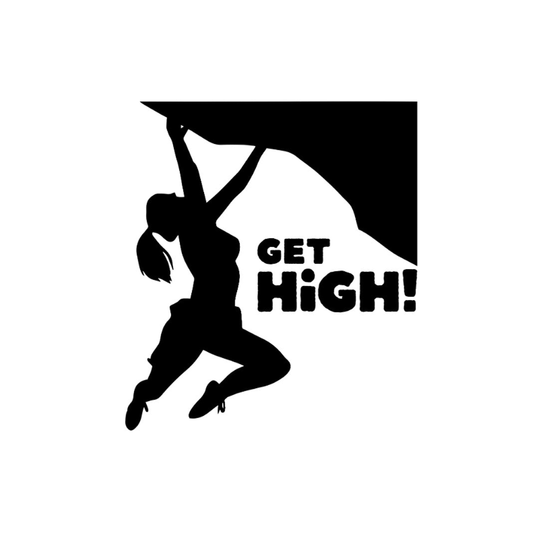 Bouldern get high Sticker – Red-Edition Design by Lucas Jölli