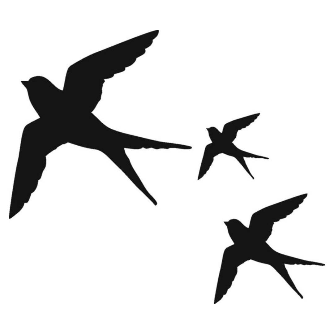 "Vogelsilhouette" Sticker - Red-Edition Design
